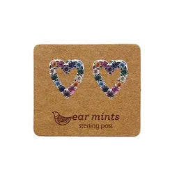 CZ Rainbow Heart Ear Mints