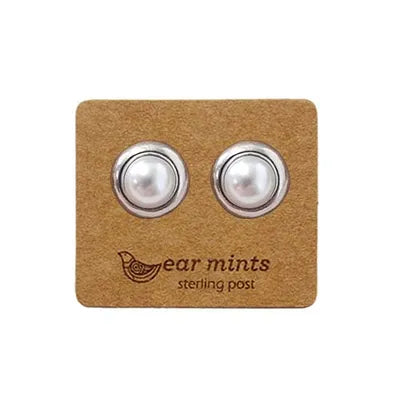 Pearl Studs - Pearl w Border (S)