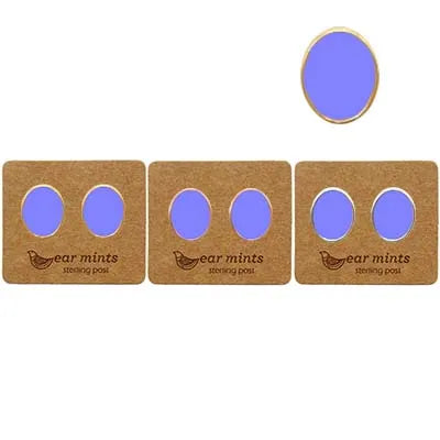 Studs - Enamel (OVL) - Capri Blue