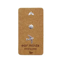 CZ Tail, Flower, Bird Trio Ear Mints