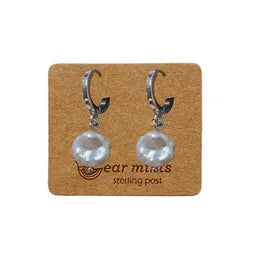 CZ Pearl Drop Huggie Ear Mints