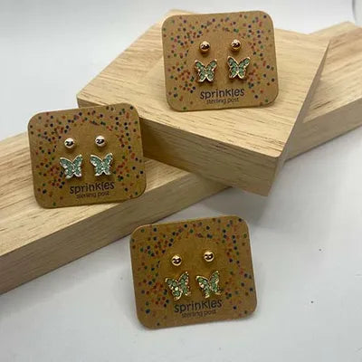 Studs (2pc) (CZ BFLY & Ball) - Pacific Opal