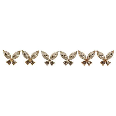 Crystal Studs (BFLY) - Clear