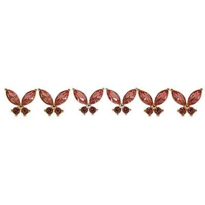 Crystal Studs (BFLY) - Pink