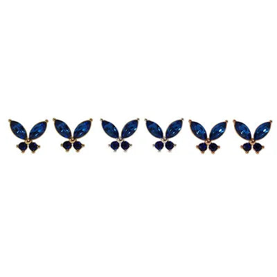 Crystal Studs (BFLY) - Sapphire