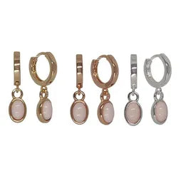 CZ Huggies - Resin Oval - Dusty Pink