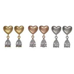 CZ Studs - Heart w TD