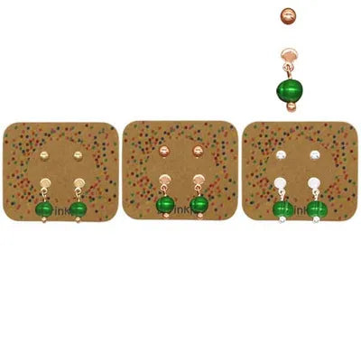 Studs (2pc) (Disc & Ball) - Emerald Green