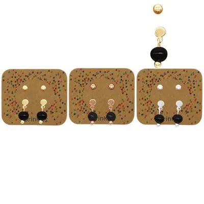 Studs (2pc) (Disc & Ball) - Jet Black