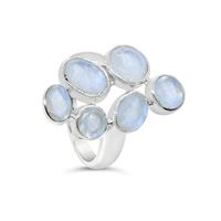 SS Multi Facet Moonstone Ring (Size 8)