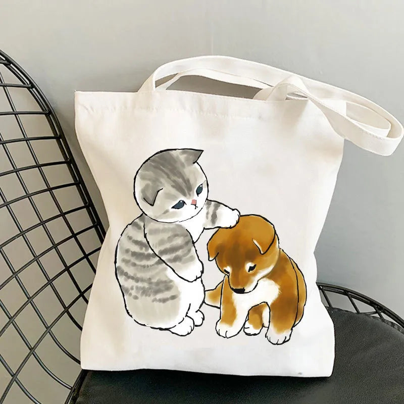 Cartoon Pet Print Canvas Bags