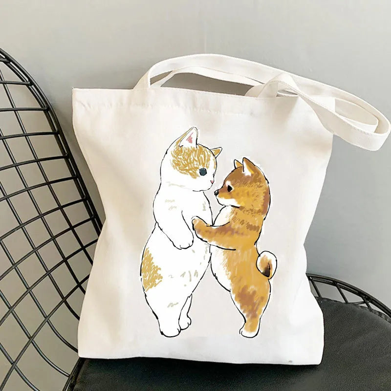 Cartoon Pet Print Canvas Bags