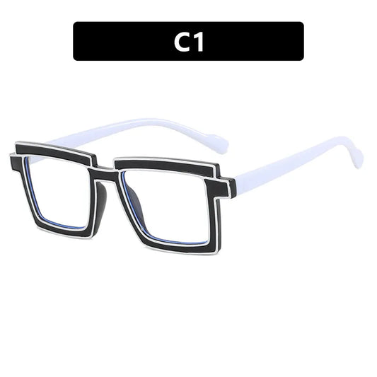 Cartoon Square Shape Anti-Blue Light Plain Glasses Frame