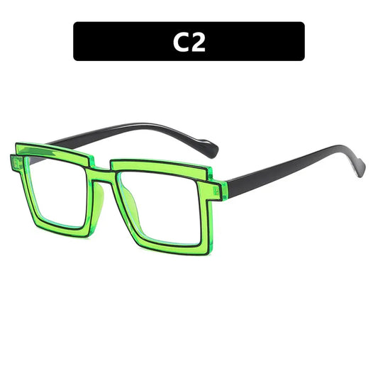 Cartoon Square Shape Anti-Blue Light Plain Glasses Frame