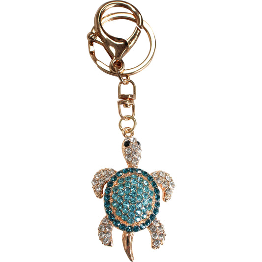 Bling Turtle Keyring-Blue