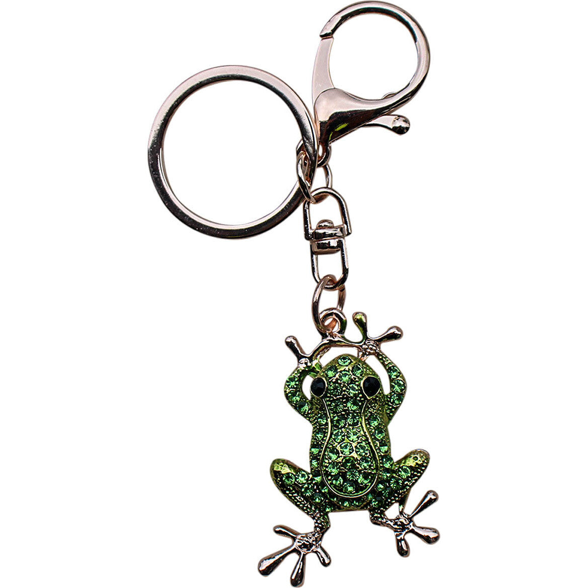 Bling Green Frog Keyrings