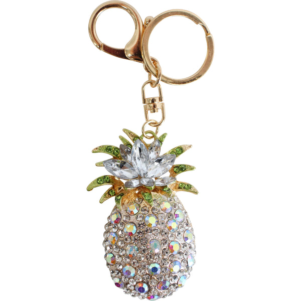 Bling Pineapple Keyrings-Silver