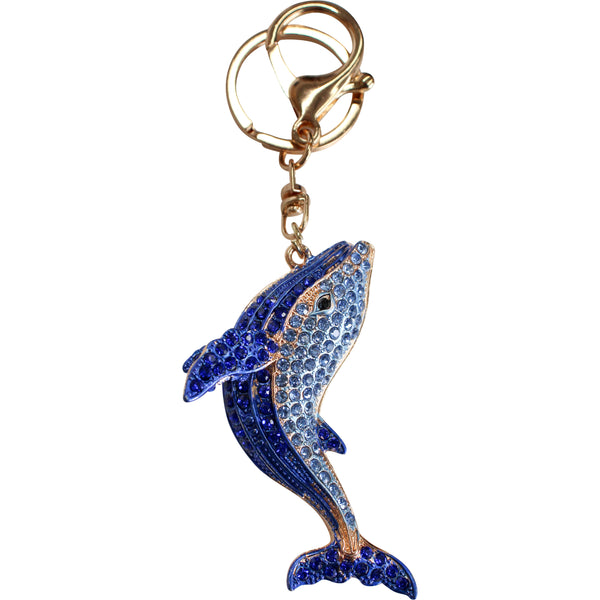 Bling Whale Keyring-Blue