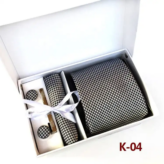 White Cross Tie & Accessories Boxed Set (6pc)