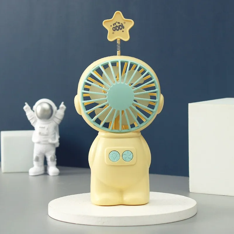 Portable Cartoon Fan w Light