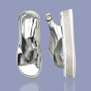 Cross Sandals - Silver