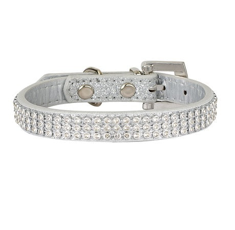 Luxury Rhinestone Pet Collars-Silver