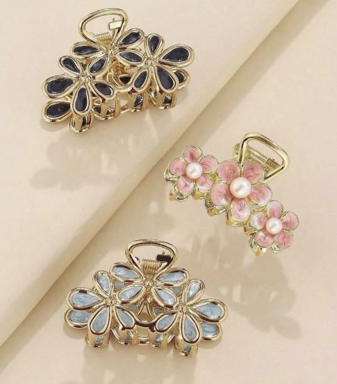 Flower & Pearl Hair (3pcs)