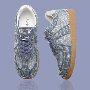 Crystal Velvet Sneakers - Blue