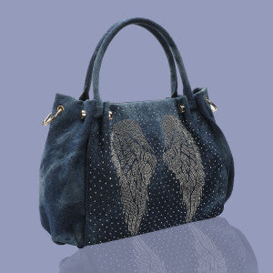 Angel Wings Tote Bags-Denim